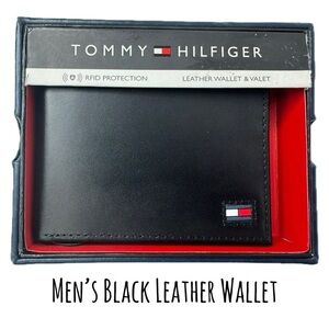 Tommy Hilfiger Men's Black Leather Wallet